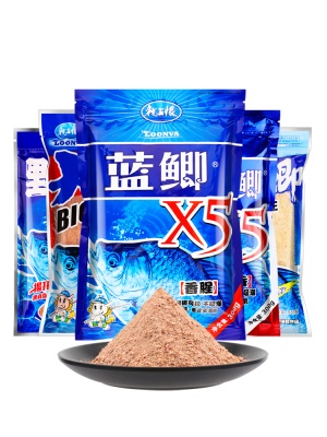野战蓝鲫X5钓鱼饵料龙老三样野钓王鲫鱼酒米窝料红虫拉丝粉恨鱼饵