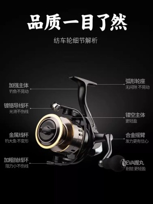 鱼轮路亚纺车轮全金属海杆金属轮正品海竿鱼线轮抛竿微物水滴渔轮