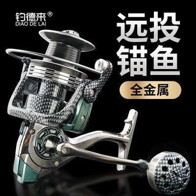 蛇纹全金属超大远投纺车轮海竿锚大鱼无间隙渔线轮7000-12000型号
