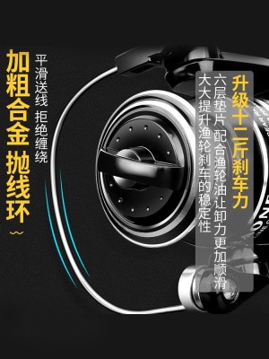 德国全金属纺车轮路亚渔轮远投专用鱼轮大全正品钓鱼海竿海杆矶钓